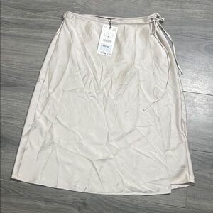 Elegant Cream Wrap Skirt